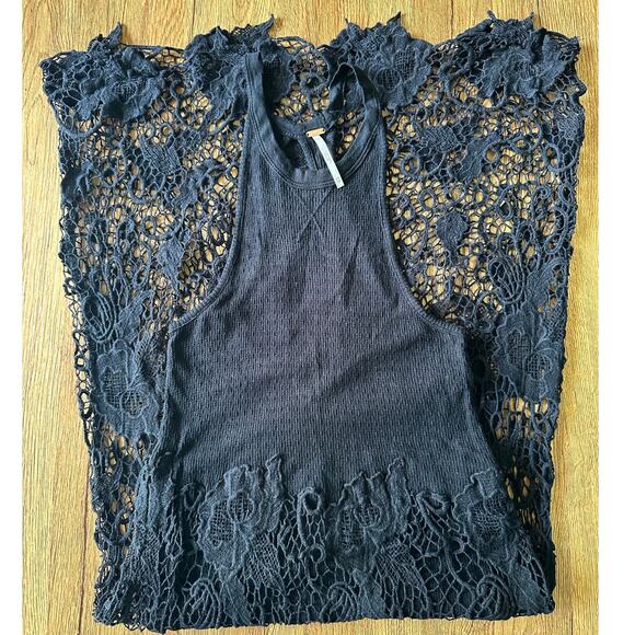 Free People Black Lace Nora Dress Size Small XSmall - Picture 3 of 8
